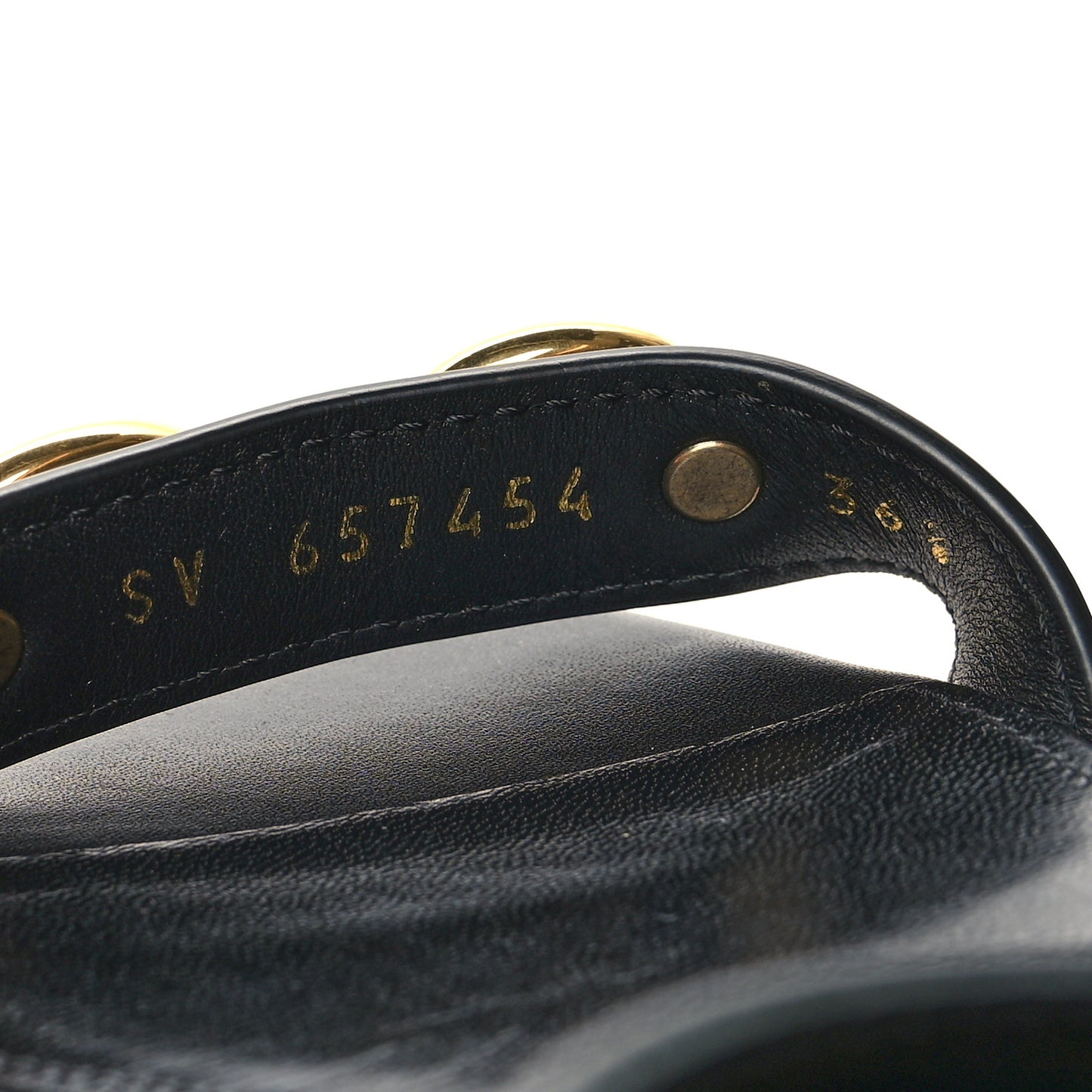 Calfskin Le Maillon Flat Sandals 36.5 Black