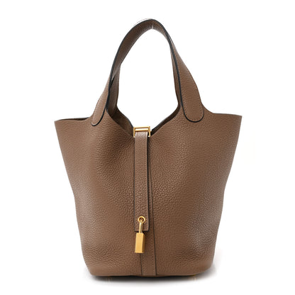 Hermes Taurillon Maurice Picotin Lock 18 PM Beige De Weimar 1 of 11