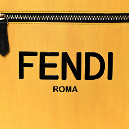 Fendi Vitello Fluffy Logo Fendi Pack Backpack Yellow Box Black 7 of 12