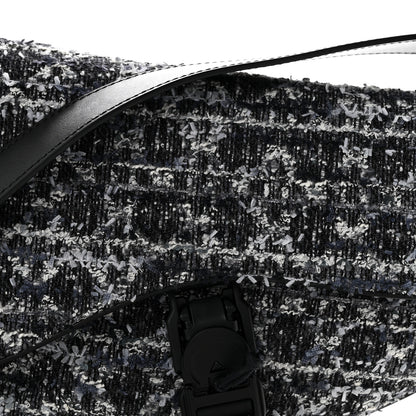 Christian Dior Tweed Saddle Bag Black Silver 8 of 15