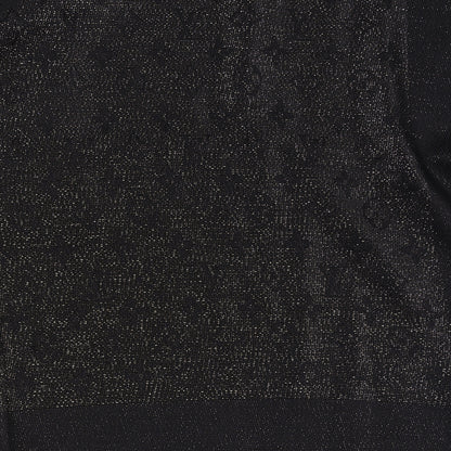 Louis Vuitton Silk Blend Monogram Shine Shawl Black Silver 3 of 4