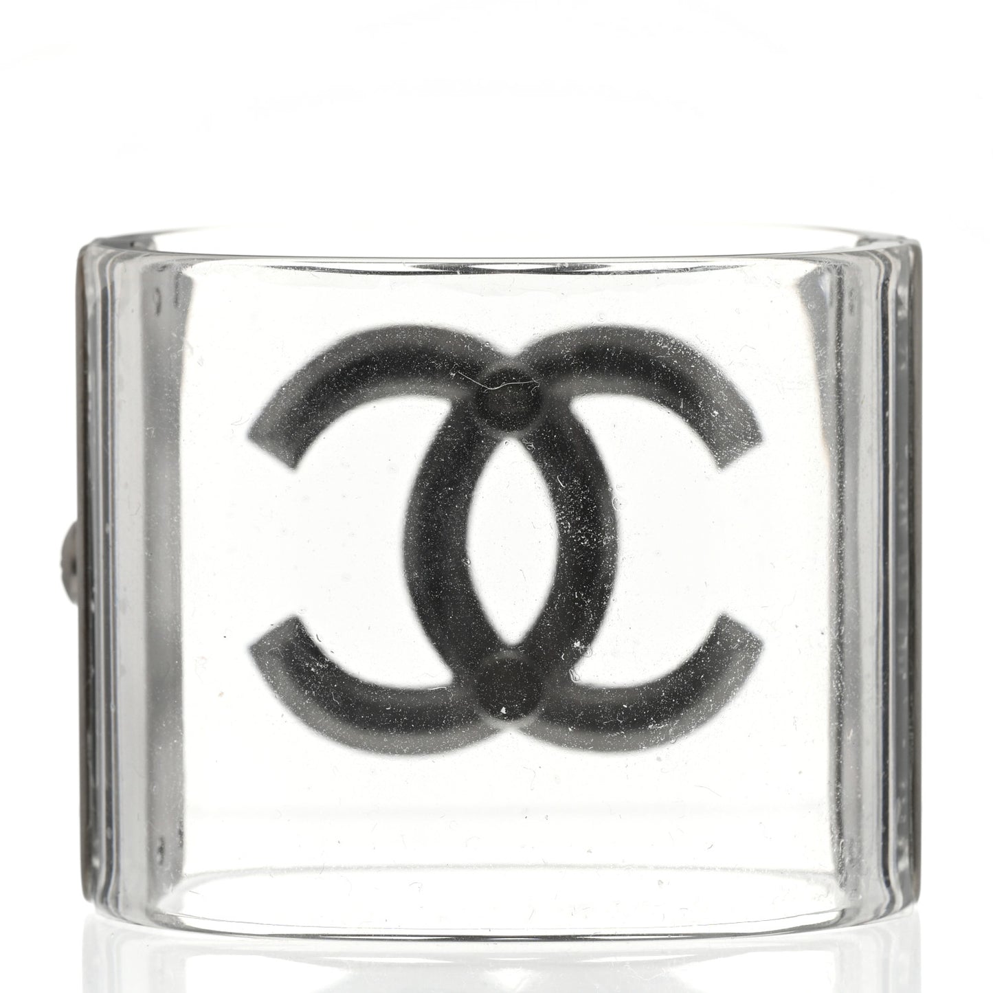 Lucite Crystal CC Cuff Transparent Ruthenium