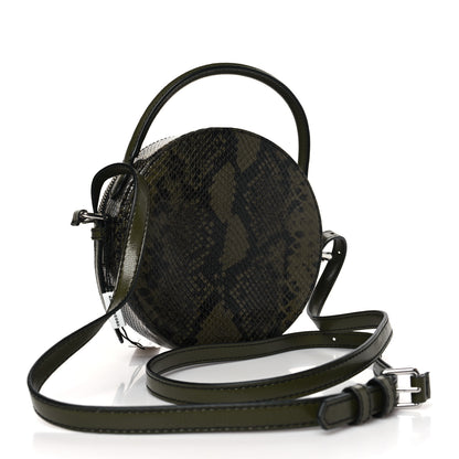 Marc Jacobs Snakeskin Embossed Circle Crossbody Dark Martini Olive Green 3 of 9