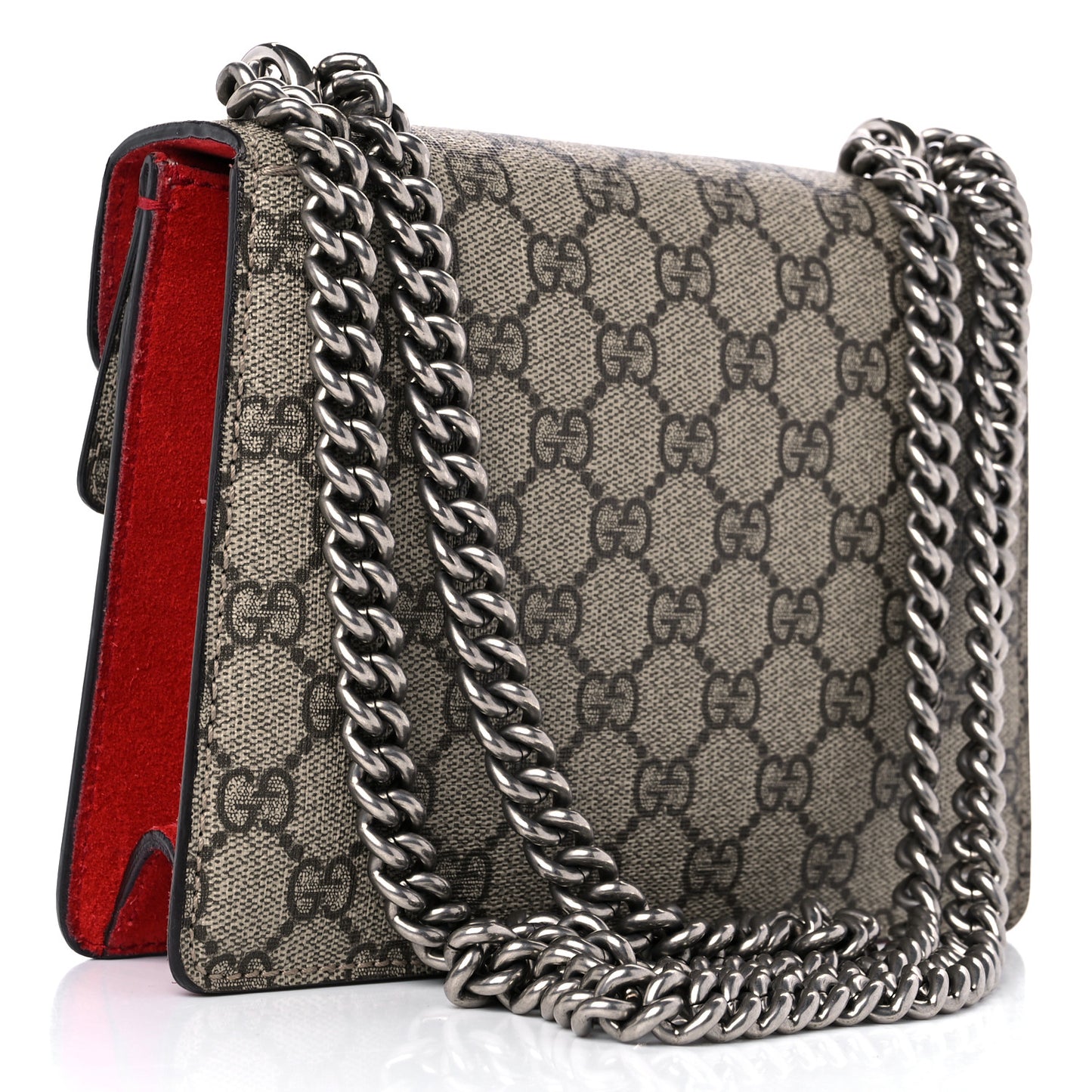 GG Supreme Monogram Mini Dionysus Shoulder Bag Hibiscus Red