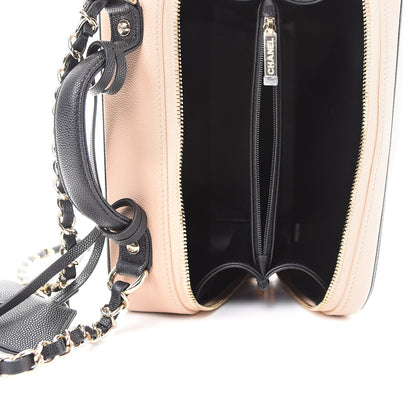 Chanel Caviar Quilted Medium CC Filigree Vanity Case Beige Black 5 of 10