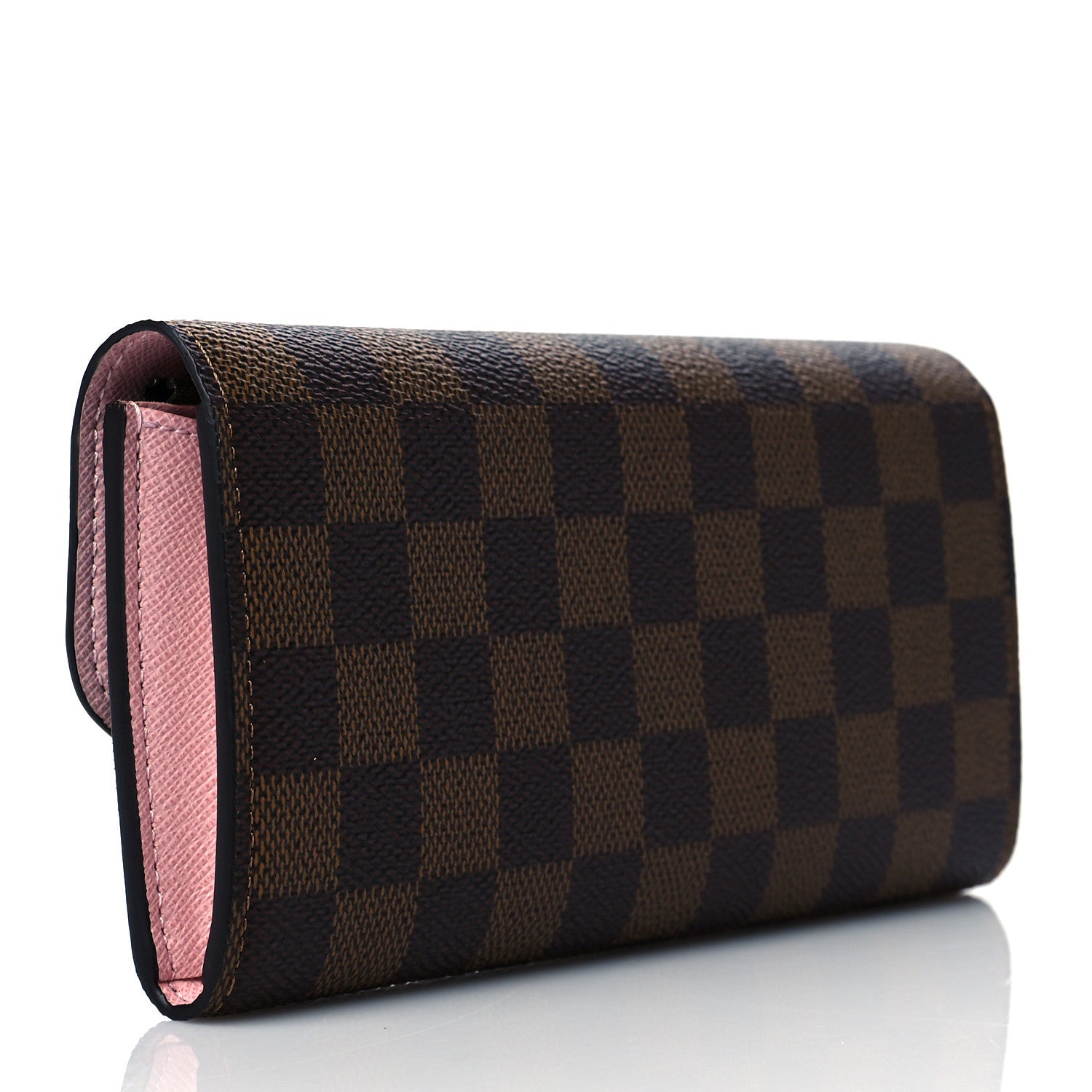 Louis Vuitton Damier Ebene Emilie Wallet Rose Ballerine 3 of 8