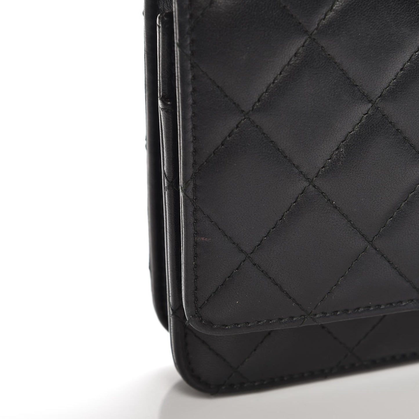 Lambskin Quilted Trendy CC Wallet On Chain WOC Black