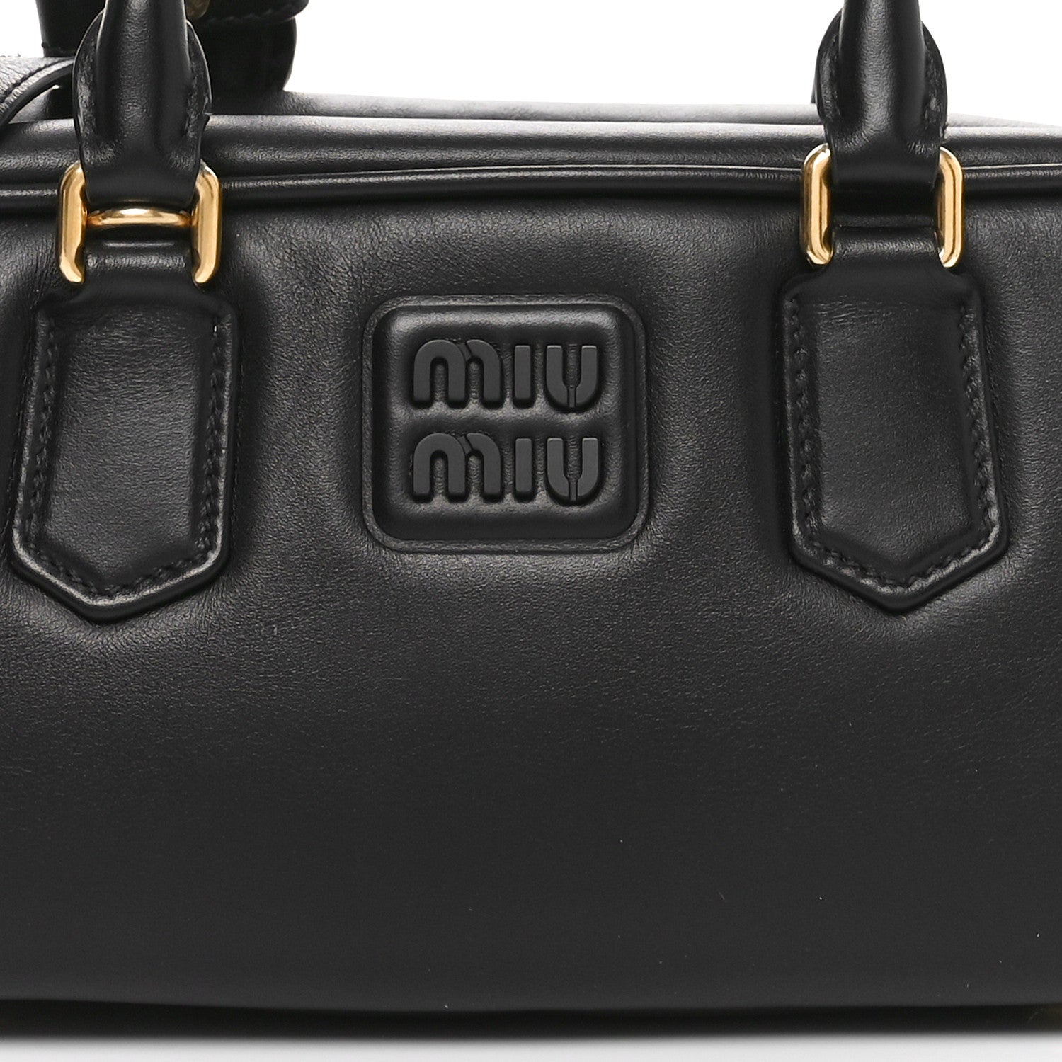 Miu Miu Calfskin Arcadie Top Handle Bag Black 7 of 9