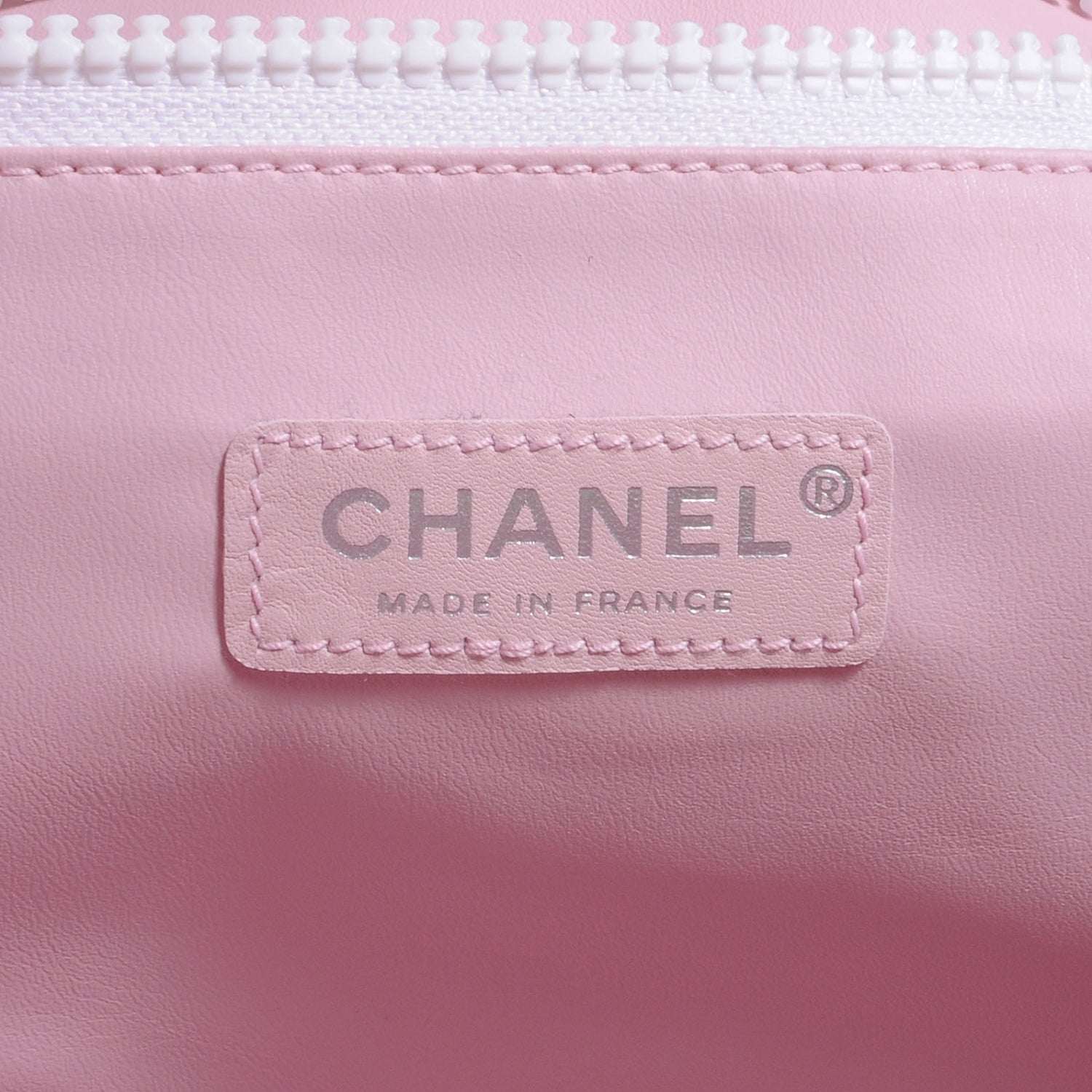 Chanel Terry Cotton and Canvas CC Print Large Tote Pink Black 6 of 7