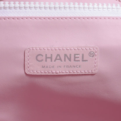 Chanel Terry Cotton and Canvas CC Print Large Tote Pink Black 6 of 7