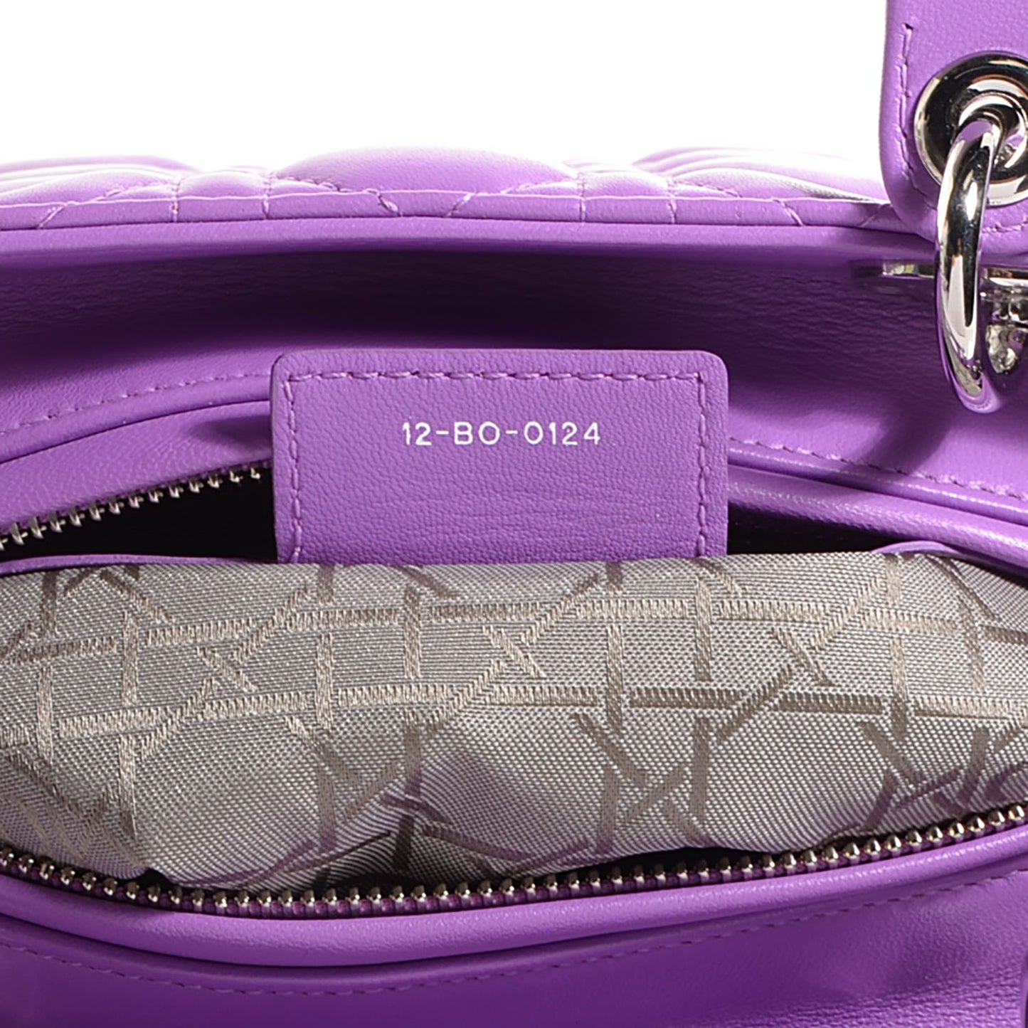 Lambskin Cannage Medium Lady Dior Purple