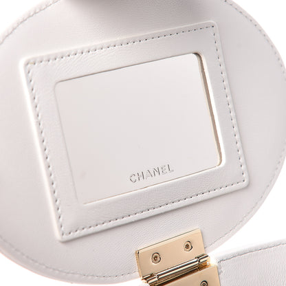 Chanel Lambskin Resin Elegant Chain Vanity Case White 6 of 12