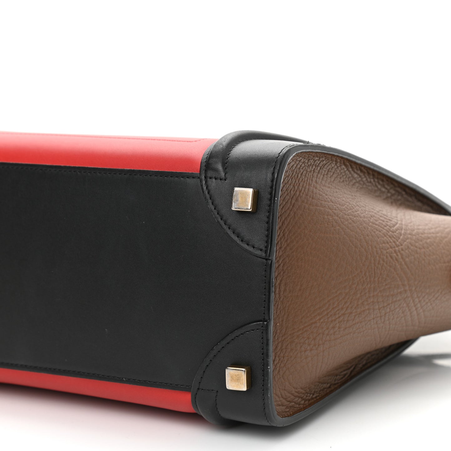 Bullhide Calfskin Micro Tri-Color Luggage Bright Red