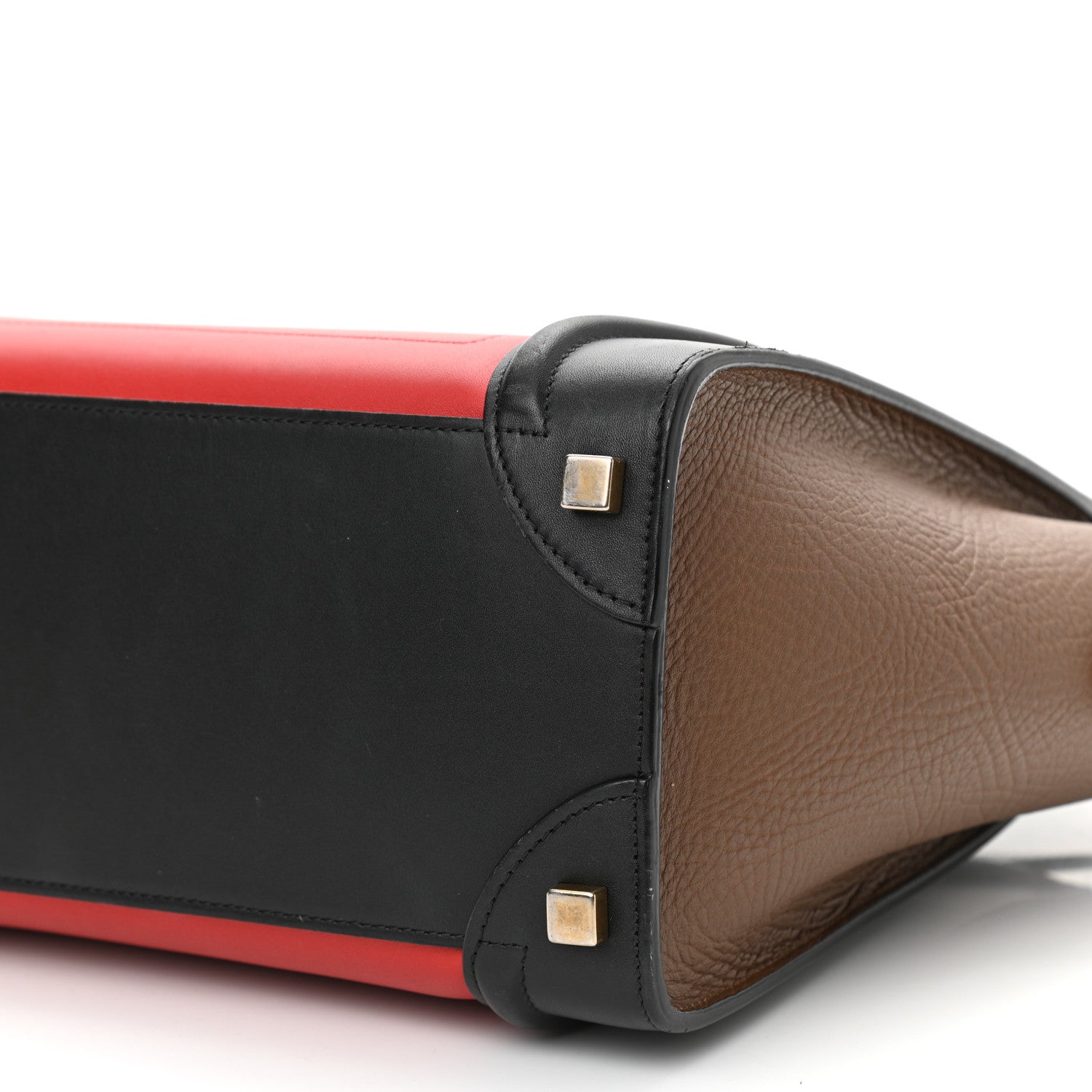 Celine Bullhide Calfskin Micro Tri-Color Luggage Bright Red 9 of 12