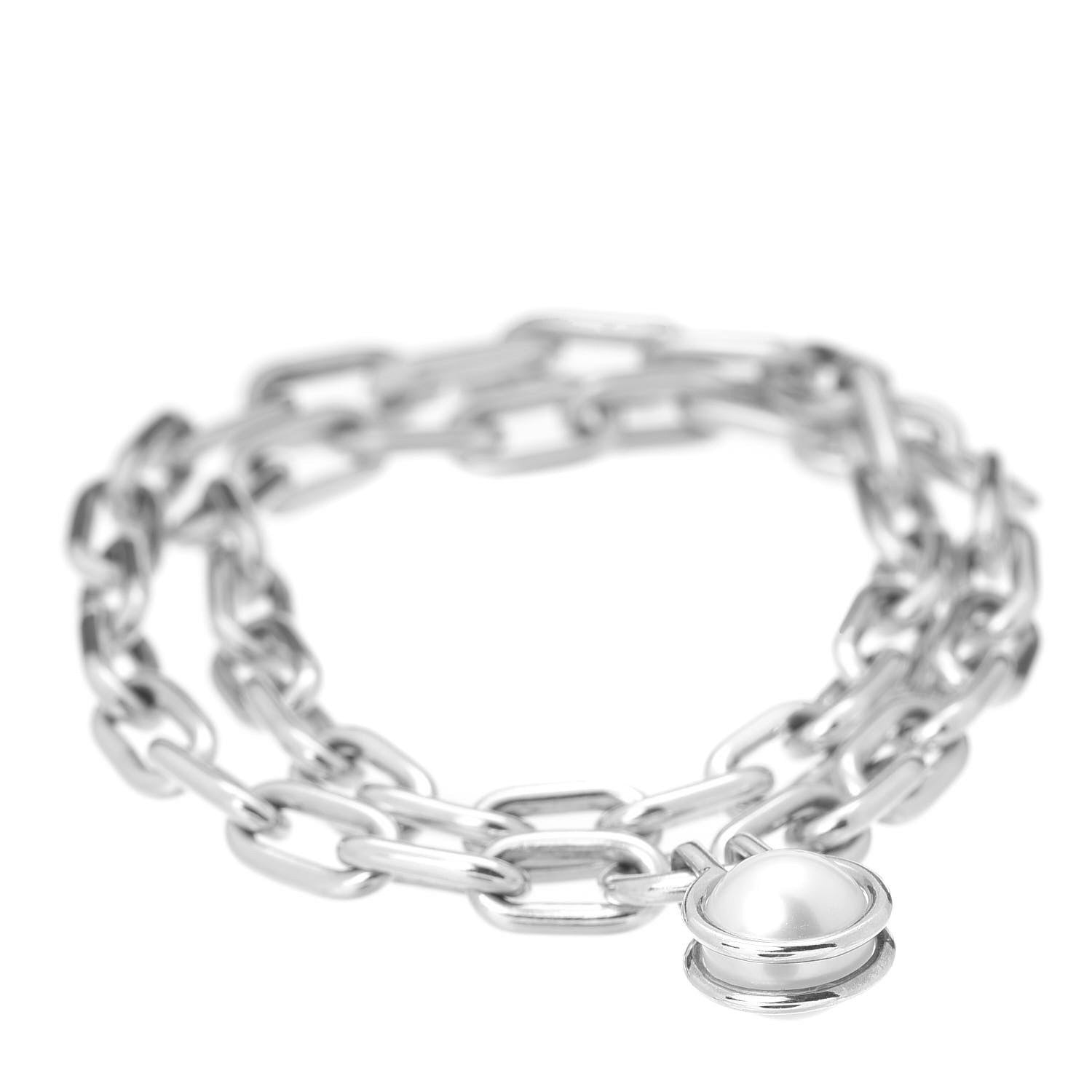 Tiffany Sterling Silver Pearl HardWear Link Bracelet 1 of 4