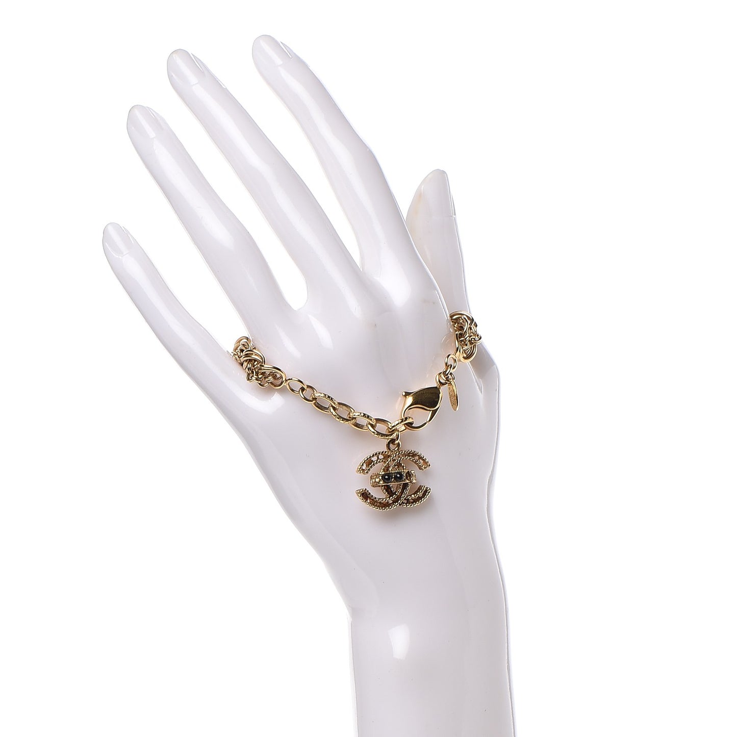 Chain Beaded CC Bracelet Gold
