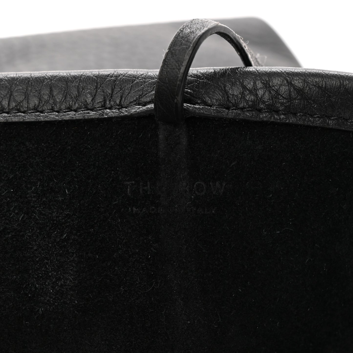 Grained Calfskin Small N/S Hook Tote Black
