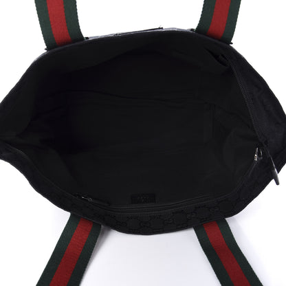 Gucci GG Monogram Medium Web Handle Bucket Tote Black 5 of 10