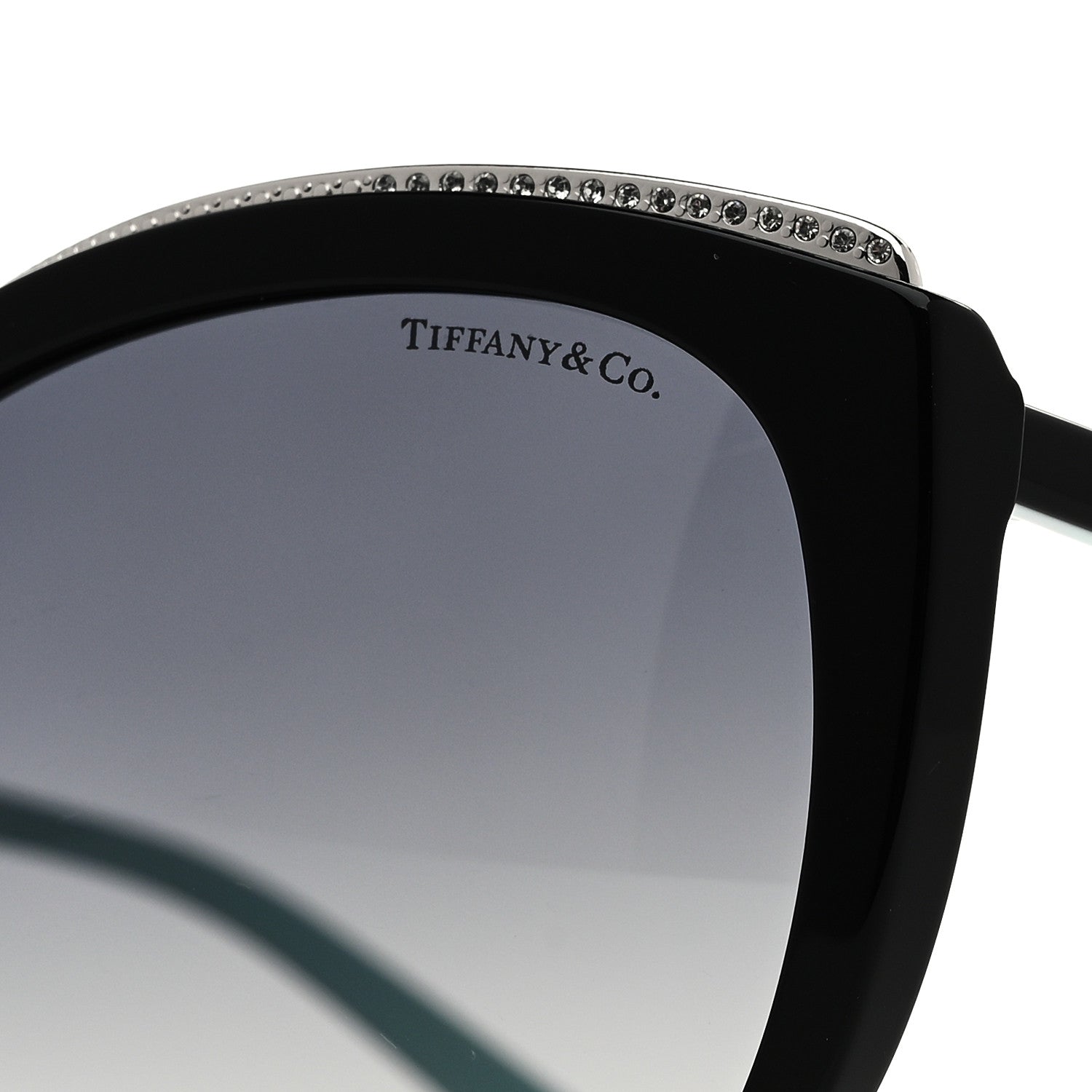Tiffany Acetate Metal Cat Eye Sunglasses TF4134 Black Blue 5 of 8