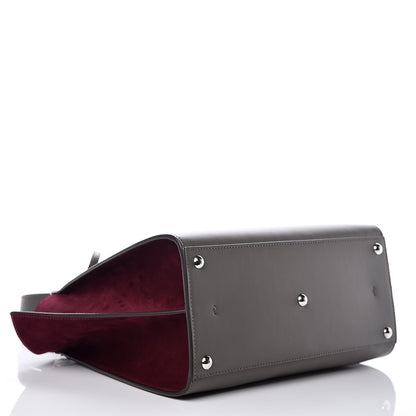 Fendi Vitello Baltico Kore Petite 3jours Tote Carbone Bordeaux 4 of 11