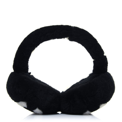 Chanel Shearling CC Ear Muffs Black White 1 of 10