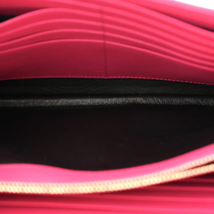 Saint Laurent Grain De Poudre Matelasse Chevron Monogram Chain Wallet Lipstick Fuchsia 5 of 10
