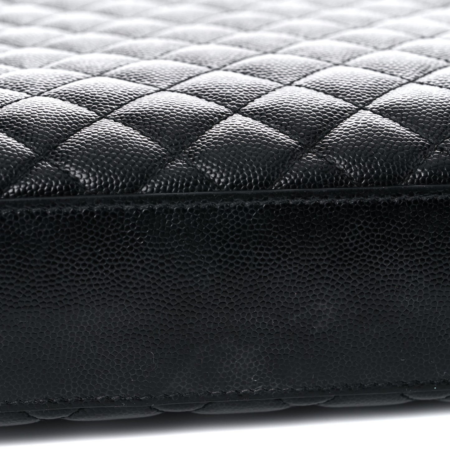 Grain De Poudre Textured Mixed Matelasse Large Triquilt Monogram Satchel Black