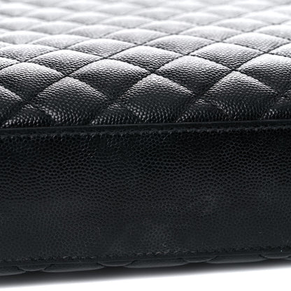 Saint Laurent Grain De Poudre Textured Mixed Matelasse Large Triquilt Monogram Satchel Black 21 of 28