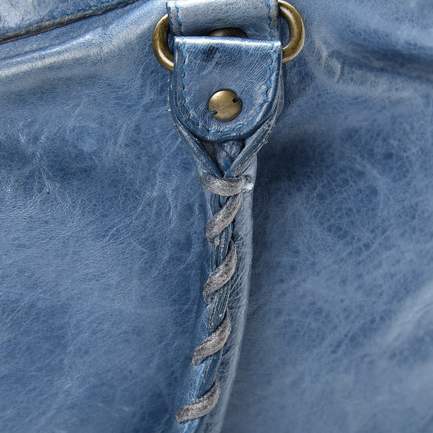 Chevre Classic Hardware Purse Bleu