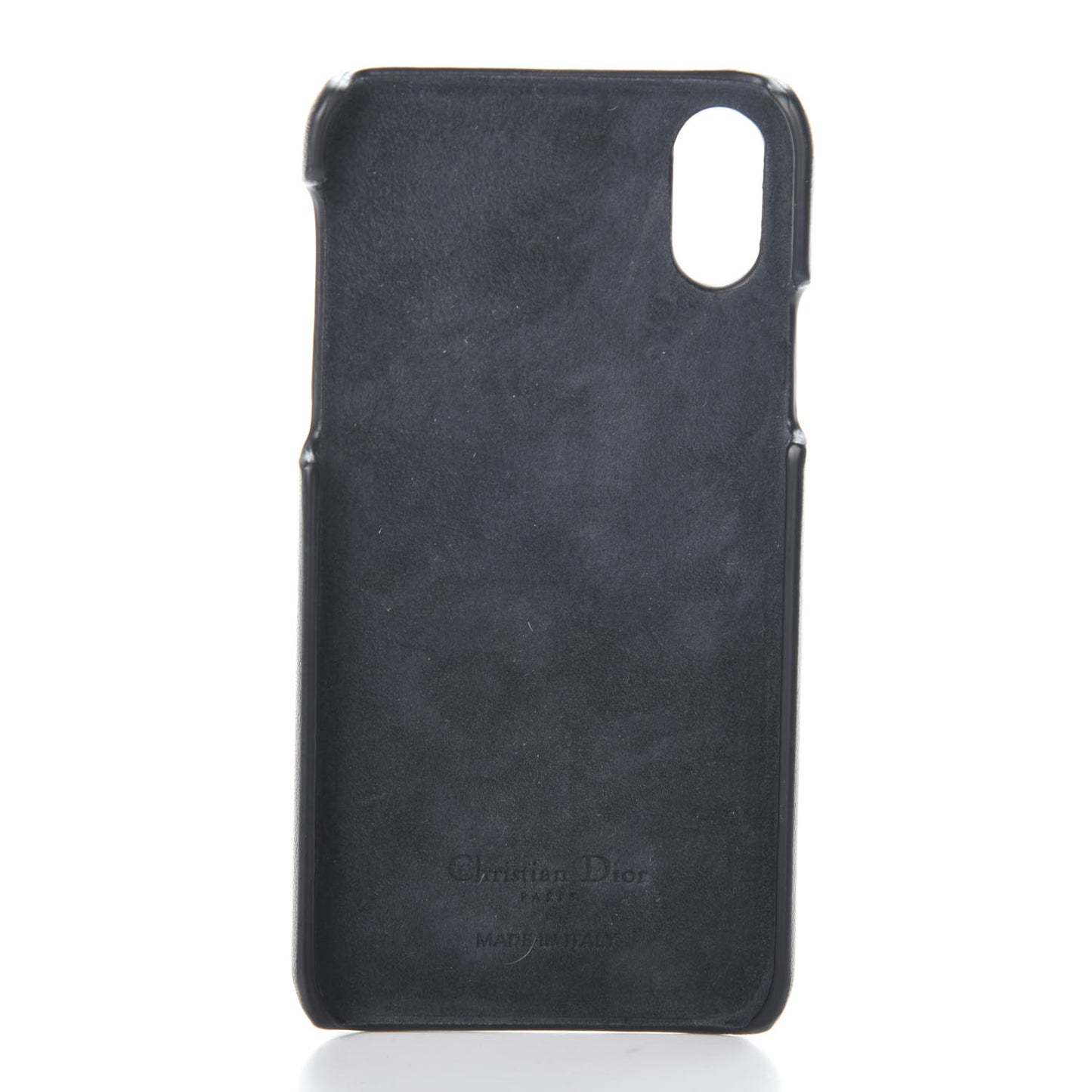 Oblique Calfskin Saddle iPhone X Case Blue