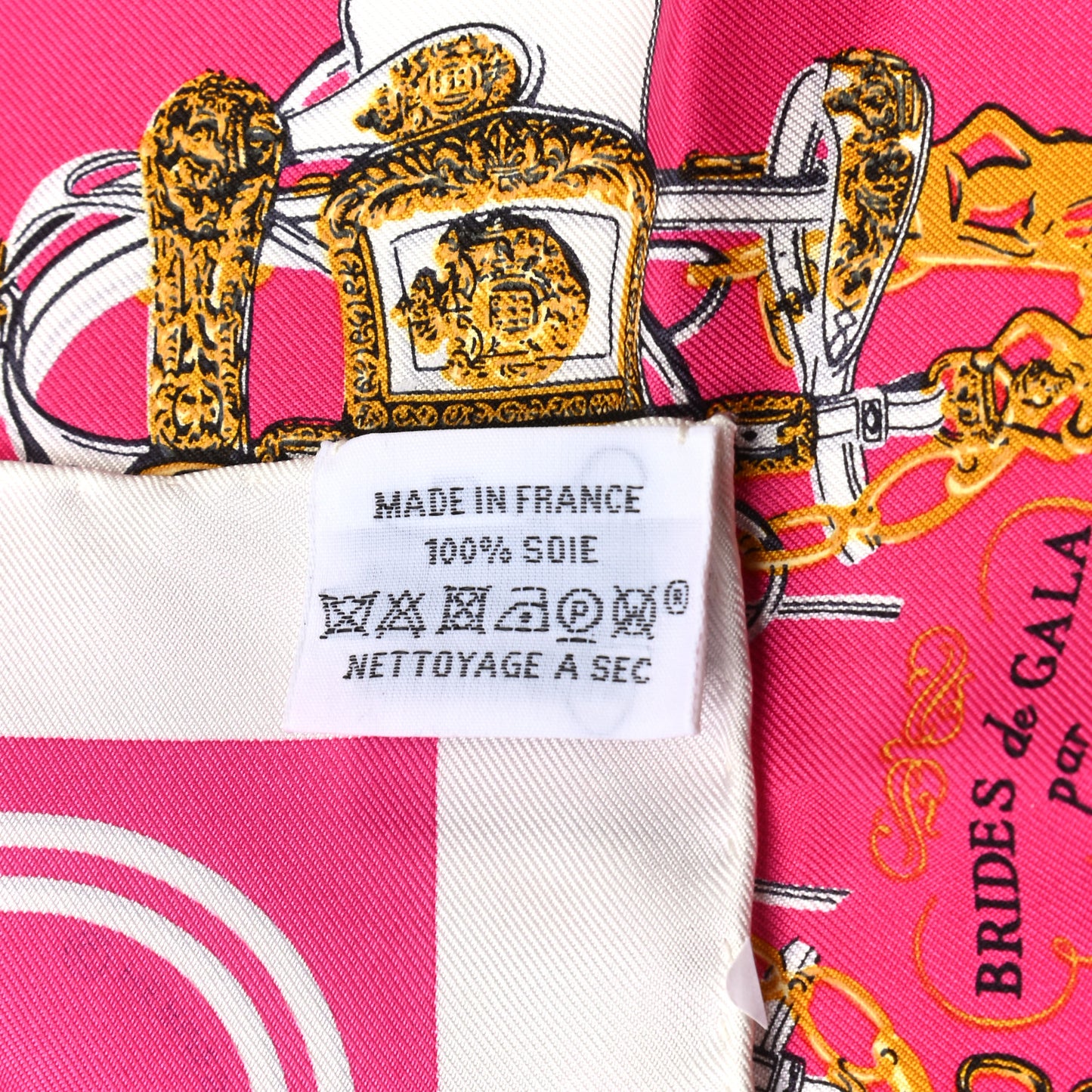 Silk Brides de Gala Nano Scarf 20 White Rose Fuchsia Or