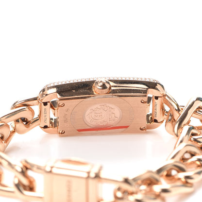 Hermes 18K Rose Gold Diamond Mother of Pearl 17mm Nantucket Quartz Watch 4 of 6