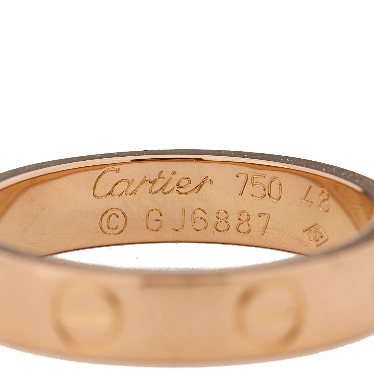 18K Pink Gold 3.5mm LOVE Wedding Band Ring 48 4.5