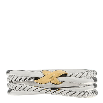 David Yurman Sterling Silver 18K Yellow Gold 6mm X Crossover Ring 62 10 1 of 4
