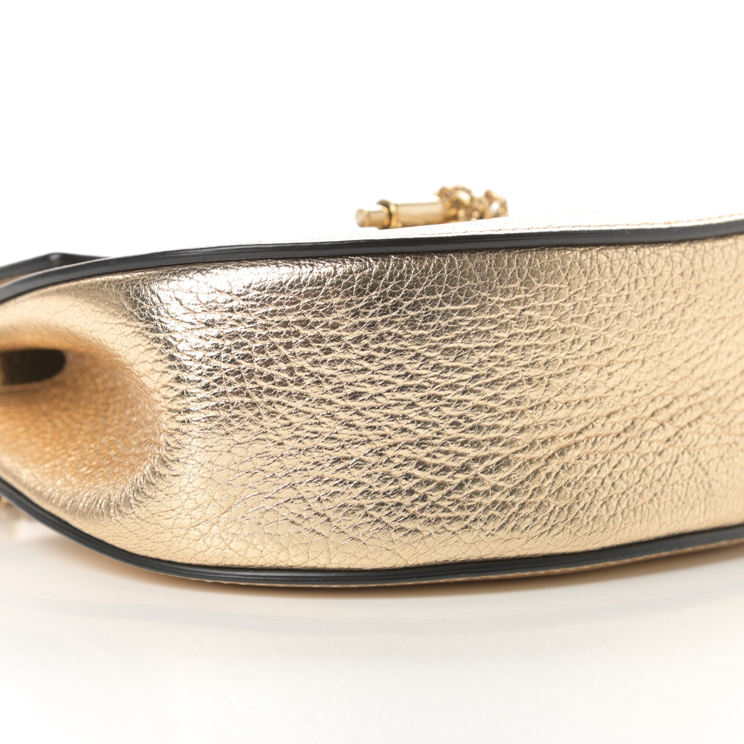 Chloe Metallic Goatskin Mini Drew Shoulder Bag Pale Gold 9 of 11
