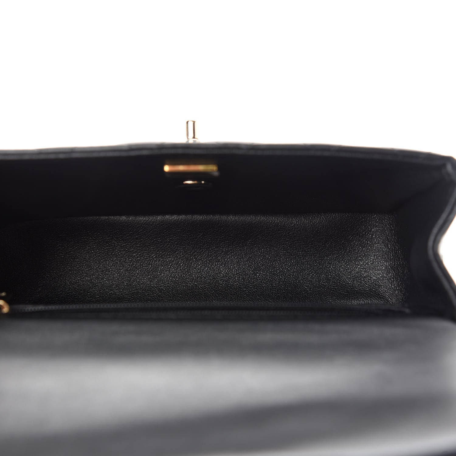 Chanel Lambskin Quilted Mini Lion Charm Top Handle Rectangular Flap Black 7 of 9