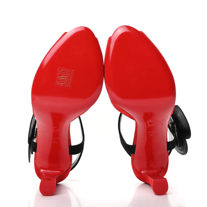 Christian Louboutin Veau Velours Pansy 85 Sandals 39.5 Loubi Black 5 of 8