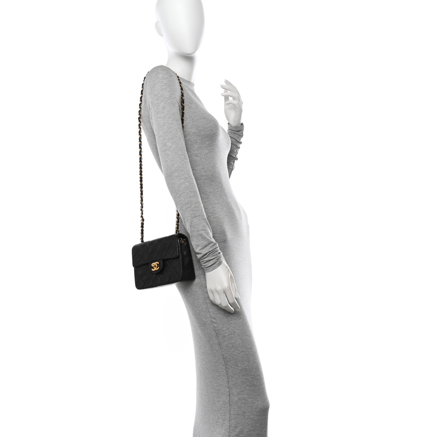 Chanel Lambskin Quilted Mini Square Flap Black 2 of 11