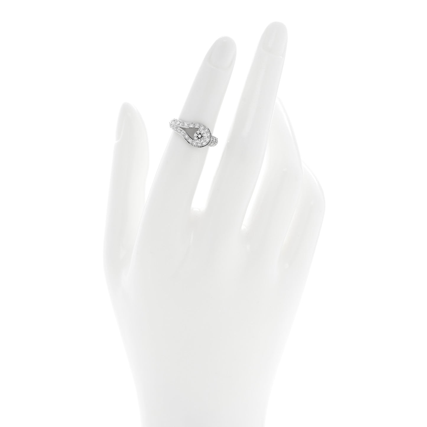 Platinum Diamond .30ct Couture Solitaire Ring 49 4.75