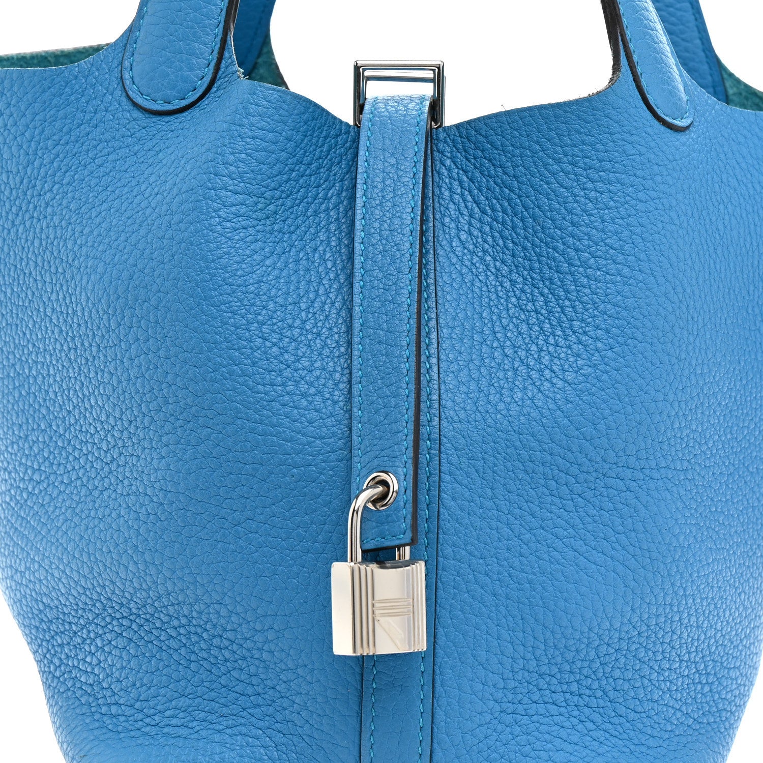 Hermes Taurillon Clemence Picotin Lock 18 PM Bleu Frida 8 of 10