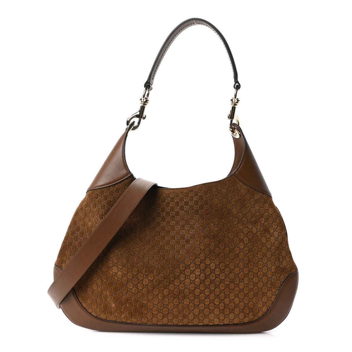 Gucci Suede Micro GG Medium B Shoulder Bag Pepper Brown 1 of 9
