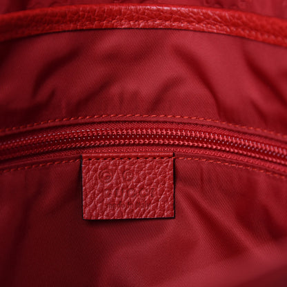 Gucci Nylon Monogram Double Buckle Flap Messenger Bag Vibrant Red 8 of 10
