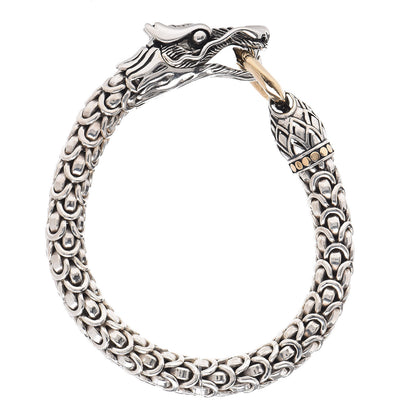 John Hardy Sterling Silver 18K Yellow Gold 10mm Naga Station Bracelet 4 of 5