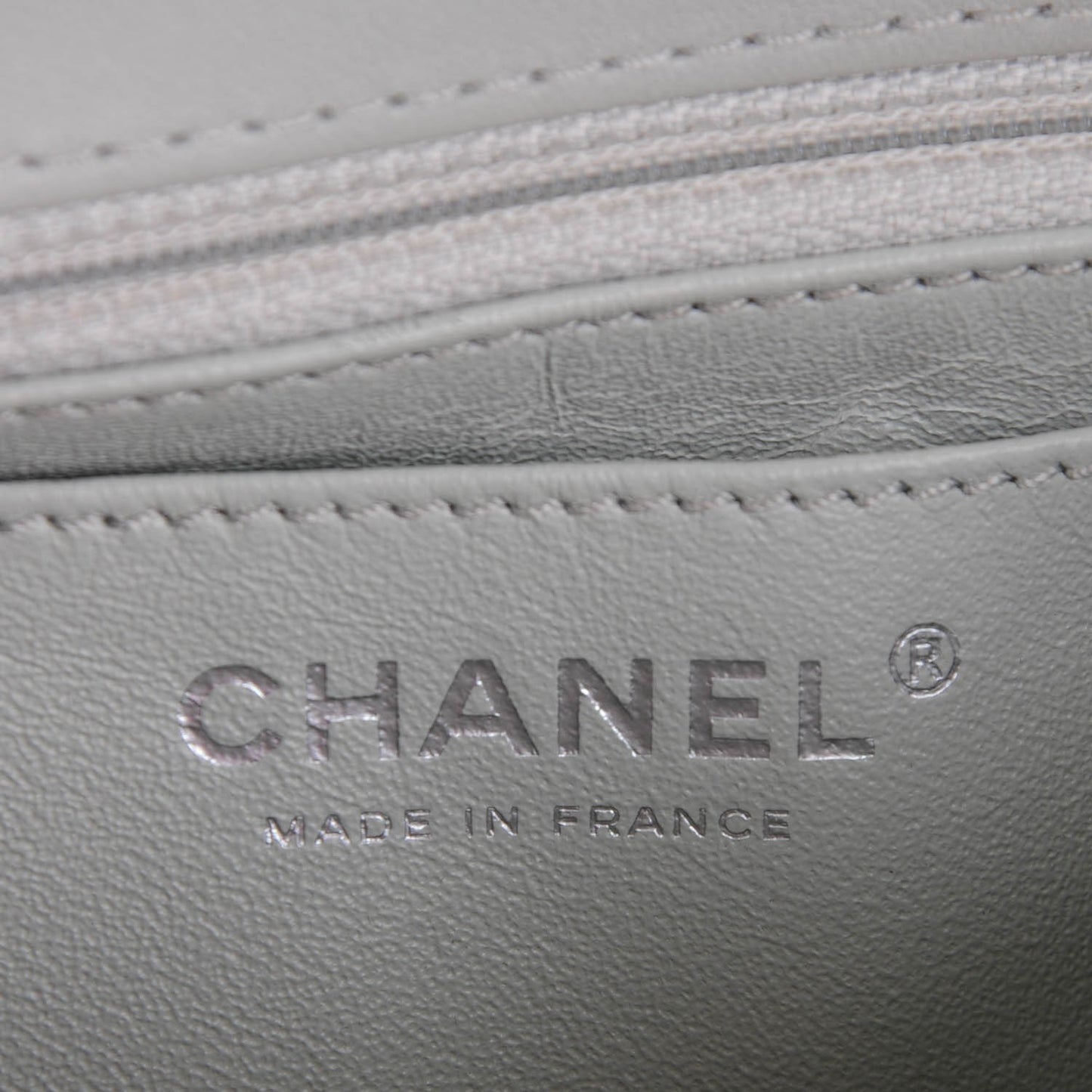 Lambskin Quilted Small Geometric Flap Light Grey