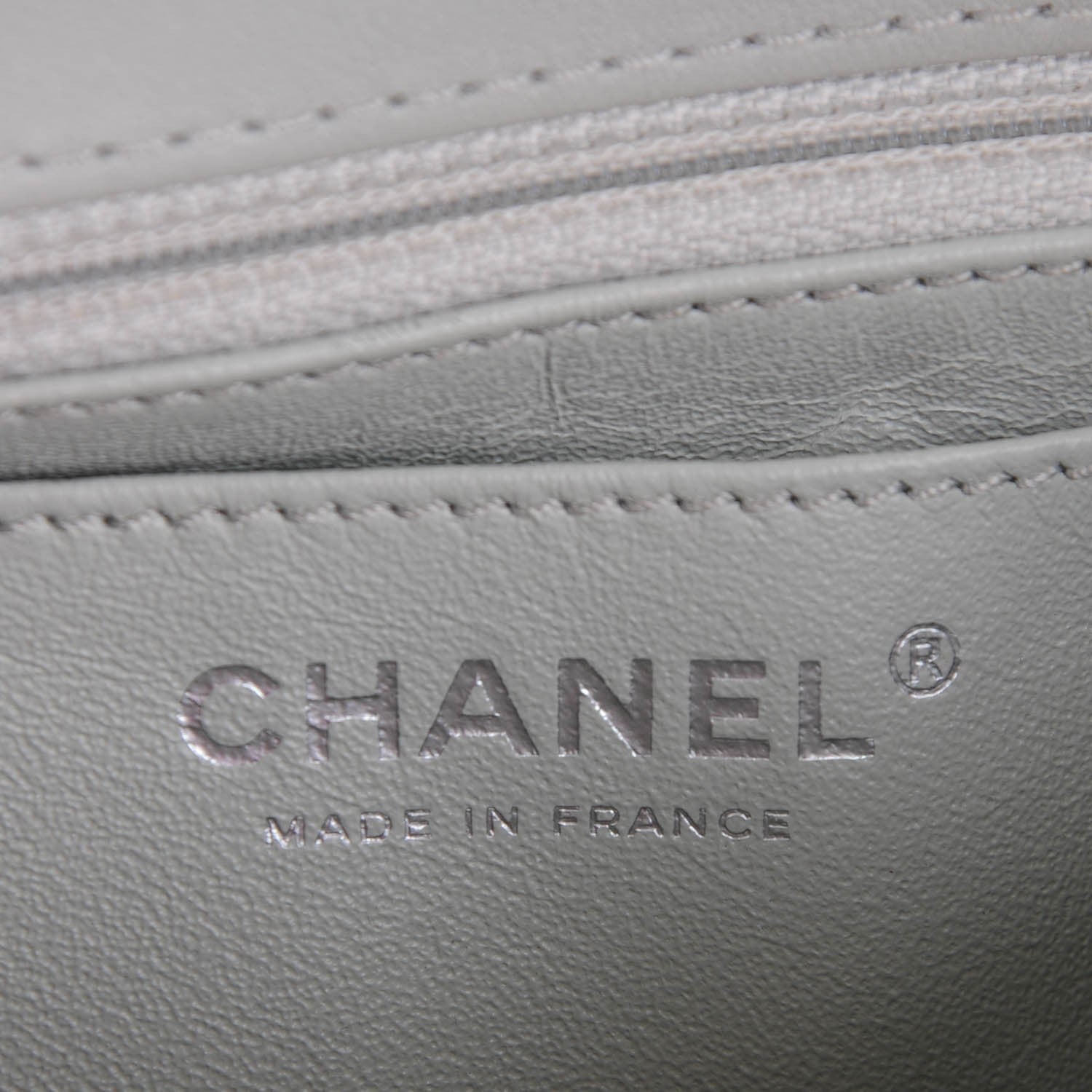 Chanel Lambskin Quilted Small Geometric Flap Light Grey 6 of 7