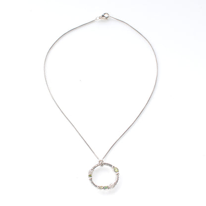 David Yurman Sterling Silver Confetti Pendant Necklace Green 3 of 5