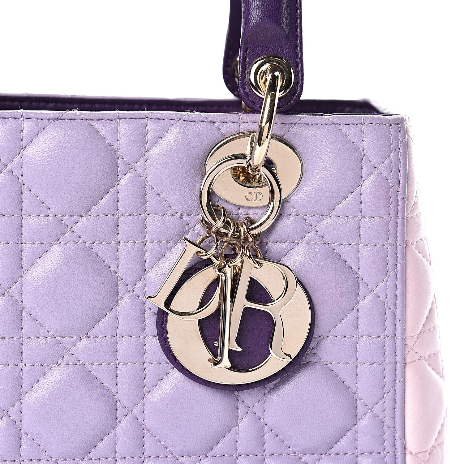 Christian Dior Lambskin Cannage Medium Tri-Color Lady Dior 8 of 17