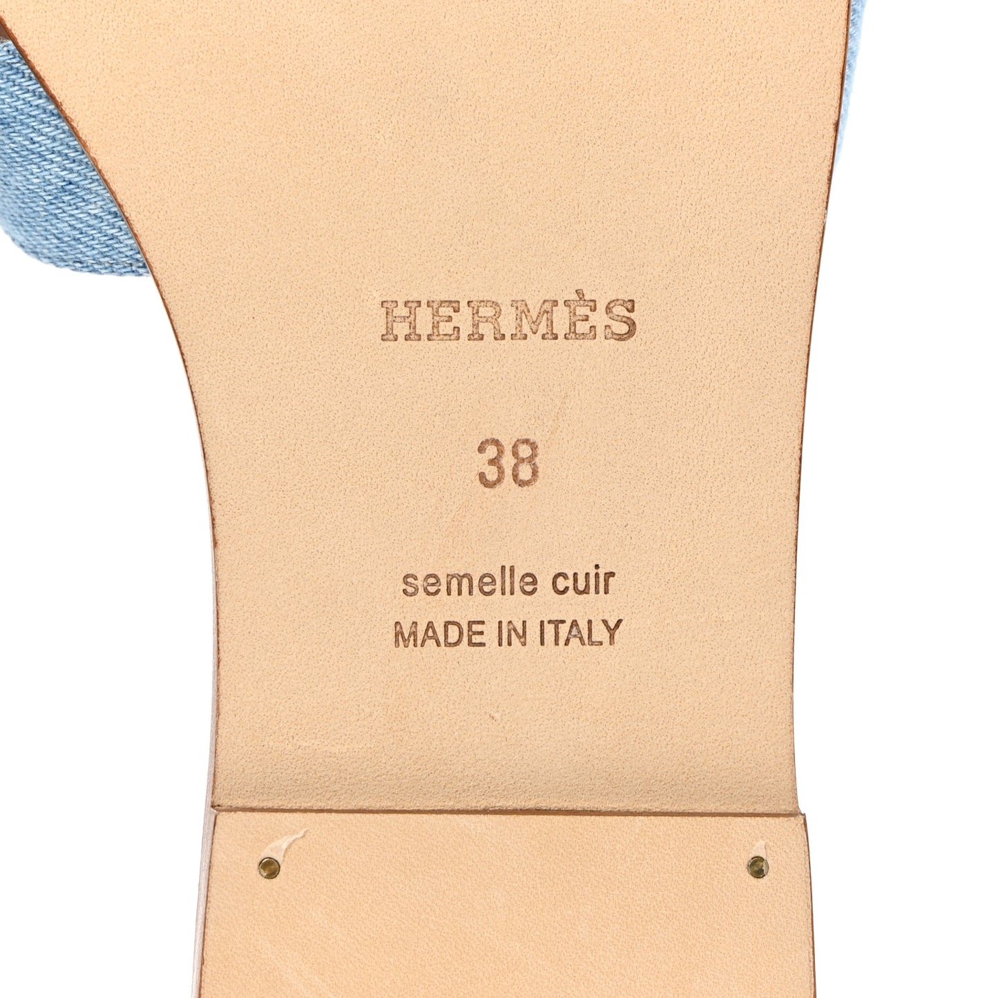 Denim Canvas Oran Sandals 38 Bleu Clair