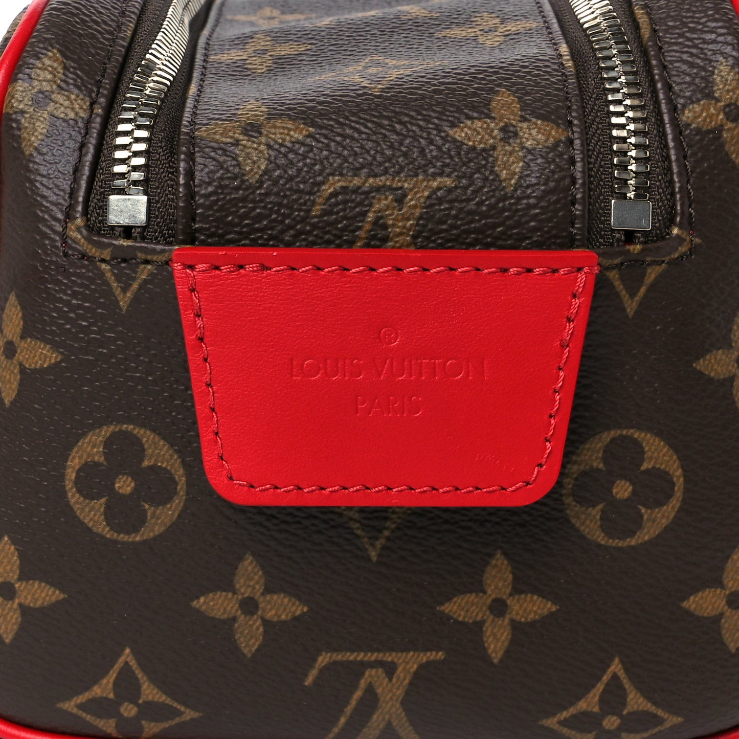 Monogram Macassar Dopp Kit Toilet Pouch Sari Red