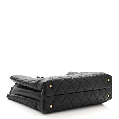 Chanel Shiny Caviar Quilted Chain Handle Shopping Tote Black 4 of 12